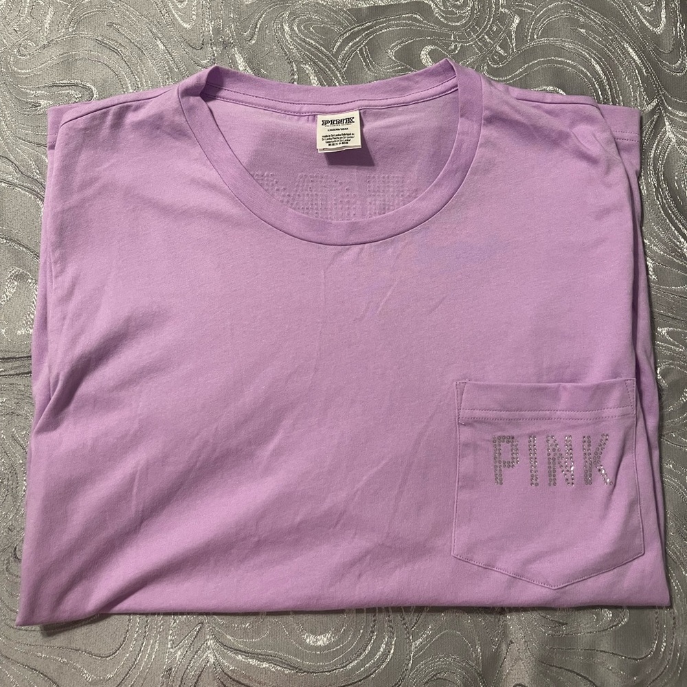Victoria’s Secret PINK Shine Campus Logo Short Sleeve T Shirt